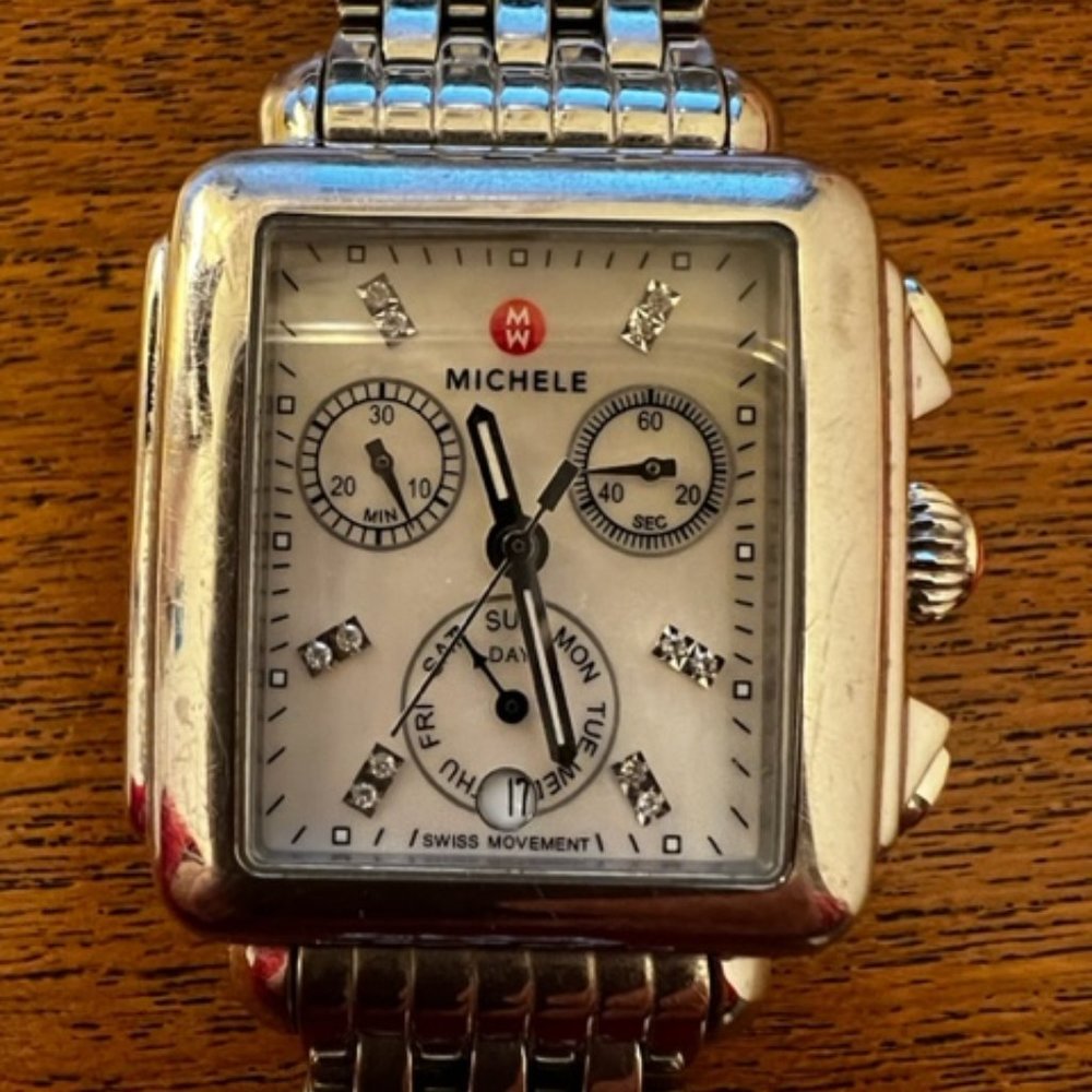 Deco Diamond Stainless Steel Michele Watch